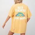 Math Teachers Love Brains Halloween Zombie Men Women T-Shirt Women's Comfort Colors T-Shirt Back Print Mustard