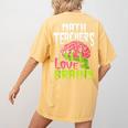 Math Teachers Love Brains Zombie Teacher School Halloween Women's Comfort Colors T-Shirt Back Print Mustard