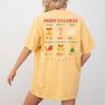 Merry Syllables Teacher Christmas Educational Kids Women's Comfort Colors T-Shirt Back Print Mustard Merry Syllables Teacher Christmas Educational Kids Women's Comfort Colors T-Shirt Back Print Mustard