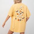 Music Note Symbol Halloween For Music Teacher Musicians Women's Comfort Colors T-Shirt Back Print Mustard