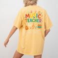 Music Teacher Music Sing Play Dance Choir Piano Women's Comfort Colors T-Shirt Back Print Mustard