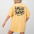 Music Teacher For Women Elementary First Day Of School Women's Comfort Colors T-Shirt Back Print Mustard