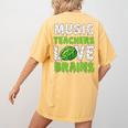Music Teachers Love Brains Cute Teaching Halloween Women's Comfort Colors T-Shirt Back Print Mustard Music Teachers Love Brains Cute Teaching Halloween Women's Comfort Colors T-Shirt Back Print Mustard