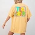Neon Retro Teacher Cute Teacher Team New Teacher Back To Sch Women's Comfort Colors T-Shirt Back Print Mustard Neon Retro Teacher Cute Teacher Team New Teacher Back To Sch Women's Comfort Colors T-Shirt Back Print Mustard