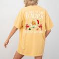 Be Nice To The Teacher Santa Is Watching School Christmas Women's Comfort Colors T-Shirt Back Print Mustard