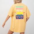 Nursery Rhymes Are My Jam 80s Retro Teachers & Students Kids Women's Comfort Colors T-Shirt Back Print Mustard
