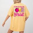 In October We Wear Pink Love Teacher Breast Cancer Awareness Women's Comfort Colors T-Shirt Back Print Mustard In October We Wear Pink Love Teacher Breast Cancer Awareness Women's Comfort Colors T-Shirt Back Print Mustard