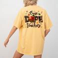 One Dope Teacher Women's Comfort Colors T-Shirt Back Print Mustard One Dope Teacher Women's Comfort Colors T-Shirt Back Print Mustard