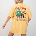 One Merry Teacher Groovy Christmas Tree Pjs Xmas Teacher Women's Comfort Colors T-Shirt Back Print Mustard One Merry Teacher Groovy Christmas Tree Pjs Xmas Teacher Women's Comfort Colors T-Shirt Back Print Mustard