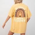 One Thankful Math Teacher Leopard Rainbow Thanksgiving Women's Comfort Colors T-Shirt Back Print Mustard One Thankful Math Teacher Leopard Rainbow Thanksgiving Women's Comfort Colors T-Shirt Back Print Mustard