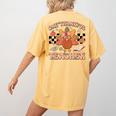 One Thankful Teacher Thanksgiving Retro Groovy Fall Teachers Women's Comfort Colors T-Shirt Back Print Mustard One Thankful Teacher Thanksgiving Retro Groovy Fall Teachers Women's Comfort Colors T-Shirt Back Print Mustard