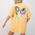 P Is For Pre-K Preschool Teacher Tie Dye Back To School Women's Comfort Colors T-Shirt Back Print Mustard P Is For Pre-K Preschool Teacher Tie Dye Back To School Women's Comfort Colors T-Shirt Back Print Mustard
