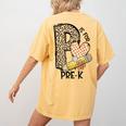 P Is For Pre K Teacher Leopard First Day Of School For Men Women Girls Kids Women's Comfort Colors T-Shirt Back Print Mustard P Is For Pre K Teacher Leopard First Day Of School For Men Women Girls Kids Women's Comfort Colors T-Shirt Back Print Mustard
