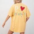 P Is For Preschool Teacher Student Back To School Women's Comfort Colors T-Shirt Back Print Mustard P Is For Preschool Teacher Student Back To School Women's Comfort Colors T-Shirt Back Print Mustard