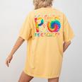 P Is For Preschool Tie Dye Back To School Teacher Men Women Girls Kids Women's Comfort Colors T-Shirt Back Print Mustard