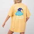 Pajama Day School Spirit Week Fun Cloud Teacher Student Women's Comfort Colors T-Shirt Back Print Mustard