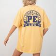 PE Teacher Living That PE Life Physical Education Teacher Women's Comfort Colors T-Shirt Back Print Mustard