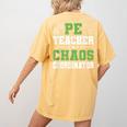 Physical Education PE Teacher School Women's Comfort Colors T-Shirt Back Print Mustard