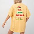 Physics Teacher Christmas Elf Christmas Cheer Women's Comfort Colors T-Shirt Back Print Mustard
