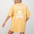 Pi Day Pi Rate Pirate For Teachers Women's Comfort Colors T-Shirt Back Print Mustard