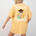 Pirate Math Teacher Skull Pirate Halloween Costume Women's Comfort Colors T-Shirt Back Print Mustard