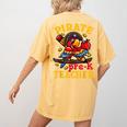 Pirate Pre-K Teacher Preschool Halloween Women's Comfort Colors T-Shirt Back Print Mustard Pirate Pre-K Teacher Preschool Halloween Women's Comfort Colors T-Shirt Back Print Mustard