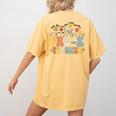 Pre-k Teacher Appreciation Teaching Wildflowers Women's Comfort Colors T-Shirt Back Print Mustard