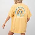 Pre-K Teacher Leopard Boho Rainbow Back To School Women's Comfort Colors T-Shirt Back Print Mustard