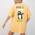 Pre-K Vibes Only Penguin Teachers Kids Back To School Women's Comfort Colors T-Shirt Back Print Mustard