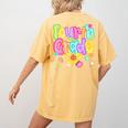 Preppy Fourth Grade Back To School 4th Grade Teacher Girls Women's Comfort Colors T-Shirt Back Print Mustard