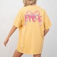 Preppy Pre k Back To School Pre-k Teachers Girls Cute Bow Women's Comfort Colors T-Shirt Back Print Mustard Preppy Pre k Back To School Pre-k Teachers Girls Cute Bow Women's Comfort Colors T-Shirt Back Print Mustard