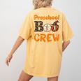 Preschool Boo Crew Halloween Teachers Students Costume Women's Comfort Colors T-Shirt Back Print Mustard