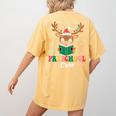 Preschool Crew Xmas Reindeer Teacher Student Christmas Women's Comfort Colors T-Shirt Back Print Mustard Preschool Crew Xmas Reindeer Teacher Student Christmas Women's Comfort Colors T-Shirt Back Print Mustard