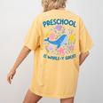 Preschool Is Whale-y Great Preschool Teacher Women's Comfort Colors T-Shirt Back Print Mustard