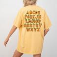 Pumpkin ABC Halloween Alphabet Costume School Teacher Kids Women's Comfort Colors T-Shirt Back Print Mustard