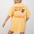 Pumpkin Spice Gives Me Teacher Powers Fall Thanksgiving Men Women Women's Comfort Colors T-Shirt Back Print Mustard