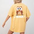Quien Who Owl Spanish Teacher Women's Comfort Colors T-Shirt Back Print Mustard