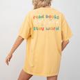 Read Books Stay Weird Sign Language ASL Teacher Book Lover Women's Comfort Colors T-Shirt Back Print Mustard Read Books Stay Weird Sign Language ASL Teacher Book Lover Women's Comfort Colors T-Shirt Back Print Mustard