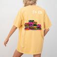 Reading Books Librarian Reader Nerd I'm Ok Teacher School Women's Comfort Colors T-Shirt Back Print Mustard