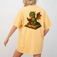Reading Dragon Shirt For Bookish Teacher Librarian Bookworm Women's Comfort Colors T-Shirt Back Print Mustard Reading Dragon Shirt For Bookish Teacher Librarian Bookworm Women's Comfort Colors T-Shirt Back Print Mustard