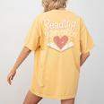 Reading Intervention Teacher Women's Comfort Colors T-Shirt Back Print Mustard