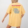 Relationship Status Single Married Hot Teacher Women's Comfort Colors T-Shirt Back Print Mustard