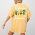 Resource Team Cactus Crew Resource Teacher Squad Women's Comfort Colors T-Shirt Back Print Mustard