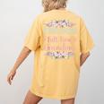 Retired Teacher Full Time Grandma Teaching Retirement Women's Comfort Colors T-Shirt Back Print Mustard