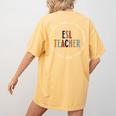 Retro ESL Teacher Teach Multilingual Learners Team Women's Comfort Colors T-Shirt Back Print Mustard Retro ESL Teacher Teach Multilingual Learners Team Women's Comfort Colors T-Shirt Back Print Mustard