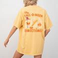 Retro Are You Fall O Ween Directions Ghost Teacher Spooky Women's Comfort Colors T-Shirt Back Print Mustard