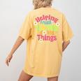 Retro Helping Small Hands Do Big Things Teacher Appreciation For Men Women Women's Comfort Colors T-Shirt Back Print Mustard Retro Helping Small Hands Do Big Things Teacher Appreciation For Men Women Women's Comfort Colors T-Shirt Back Print Mustard