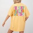 Retro Infant Teacher Vibes Women Daycare Teacher Women's Comfort Colors T-Shirt Back Print Mustard