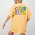 Retro Kindergarten Dream Team Back To School Teacher Kids Women's Comfort Colors T-Shirt Back Print Mustard