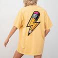 Retro Pencil Pencil Back To School Teacher Student Women's Comfort Colors T-Shirt Back Print Mustard Retro Pencil Pencil Back To School Teacher Student Women's Comfort Colors T-Shirt Back Print Mustard